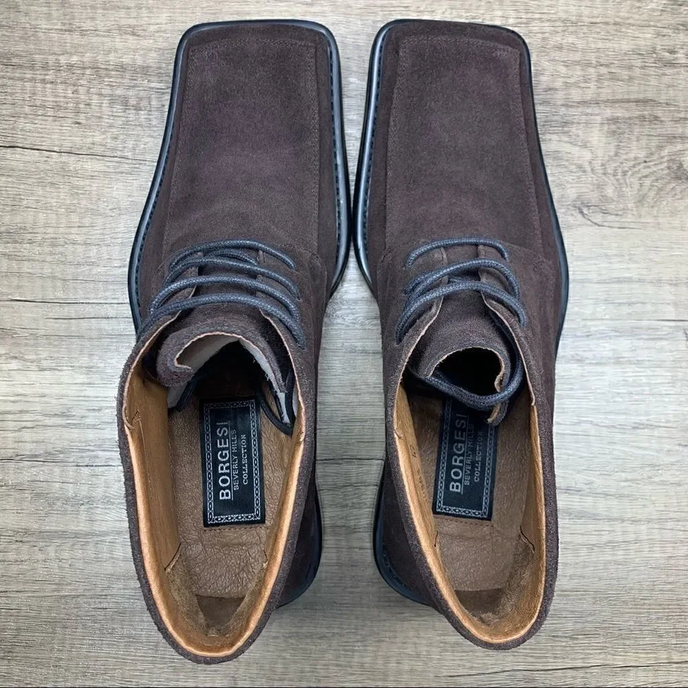 ‎Borgesi Beverly Hills Collection~NWOT~Brown Suede Ankle Boots~Size:42